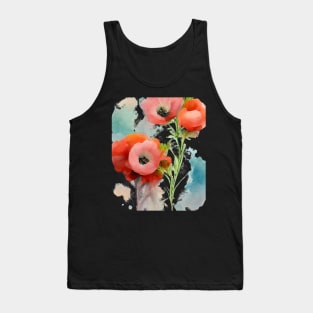 Red poppies watercolor painting #3 Tank Top